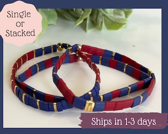 Miyuki Tila Bead Bracelet: Stretchy Square Tile Bracelet