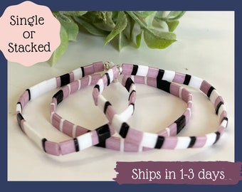 Miyuki Tila Bead Bracelet: Stretchy Waterproof Tile Bracelet