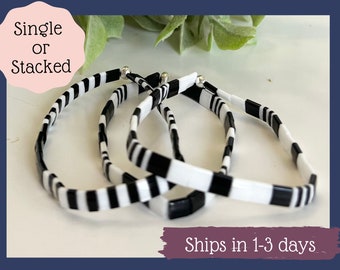 Miyuki Tila Bead Bracelet: Stretchy Waterproof Tile Bracelet