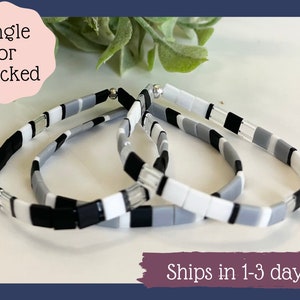 Glass tile bracelet-glass tile stretch bracelet-colorful square bracelet-stretch bracelet-tila stack bracelet-custom stretchy bracelet-tila