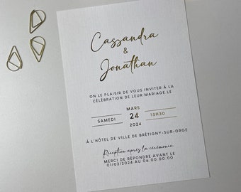 Personalisierte Hochzeitseinladung, anpassbare Hochzeitseinladung, goldene und schwarze Hochzeitseinladung, elegante Hochzeitseinladung