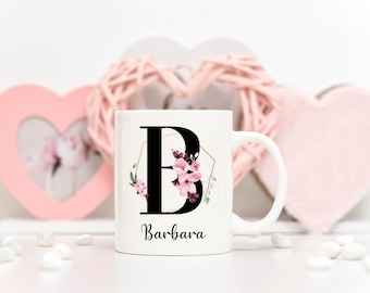Personalized name mug, personalized ceramic mug, original gift idea, personalized gift, glamorous alphabet mug, Mother's Day gifts