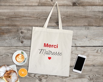 Tote Bag thank you Mistress, Fabric shopping bag, master gift idea, shopping bag, master gift France, tote, master gift