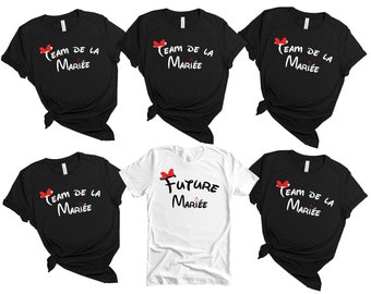 T-shirt Femme future mariée, Team de la mariée, t-shirt fiançailles, t-shirt EVJF, Haut femme EVJF, tee shirt mariage, haut EVJF, Mariage