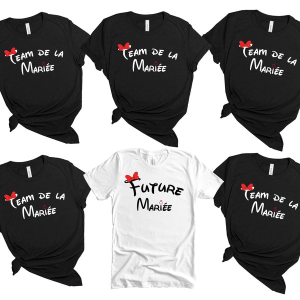 T-shirt Femme future mariée, Team de la mariée, t-shirt fiançailles, t-shirt EVJF, Haut femme EVJF, tee shirt mariage, haut EVJF, Mariage