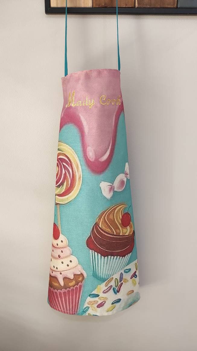 Tablier.adulte.enfant.cadeau. Gourmand . Personnalisé.broderie Gâteau.