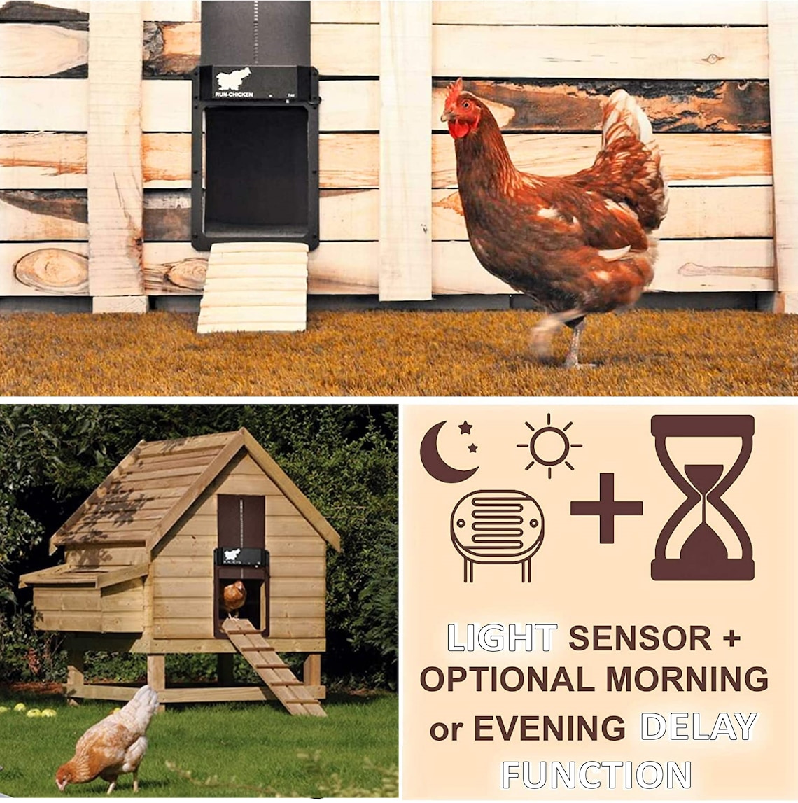 Automatic Chicken Door with Batery Light Sensor Timer Etsy