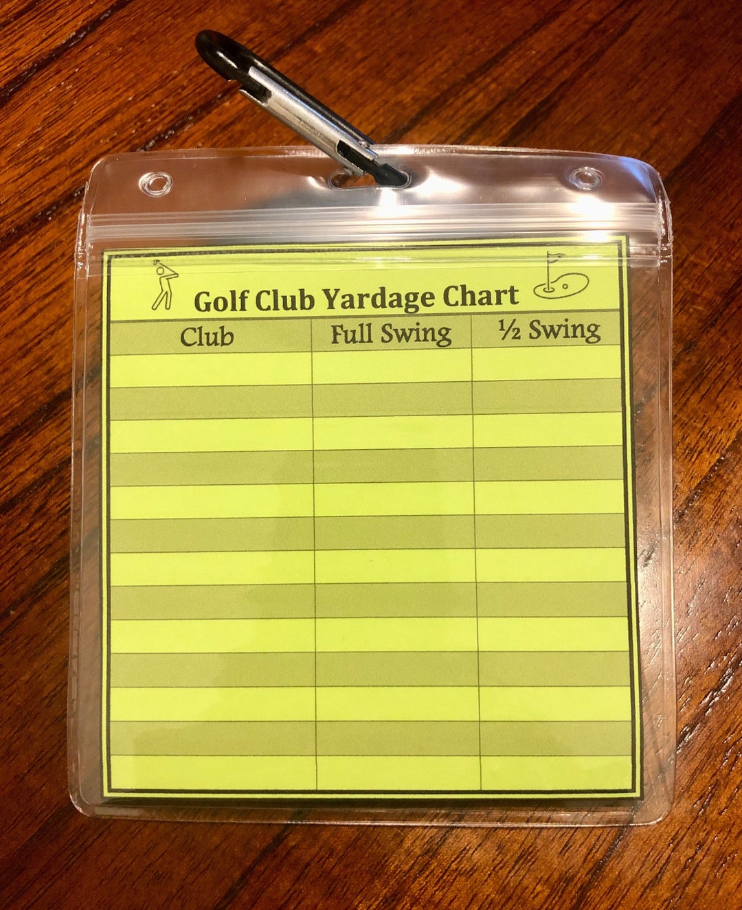 Golf Club Yardage Chart Distance Card Etsy UK