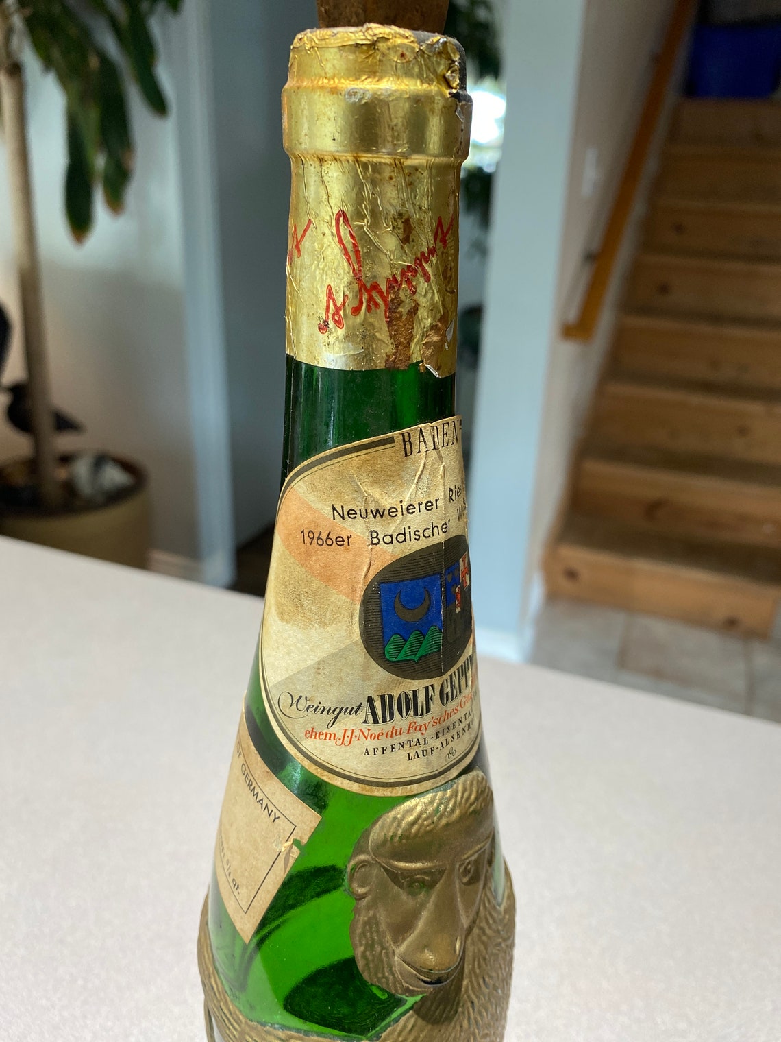 Vintage White Wine Monkey Bottle From Germany 1966 Etsy