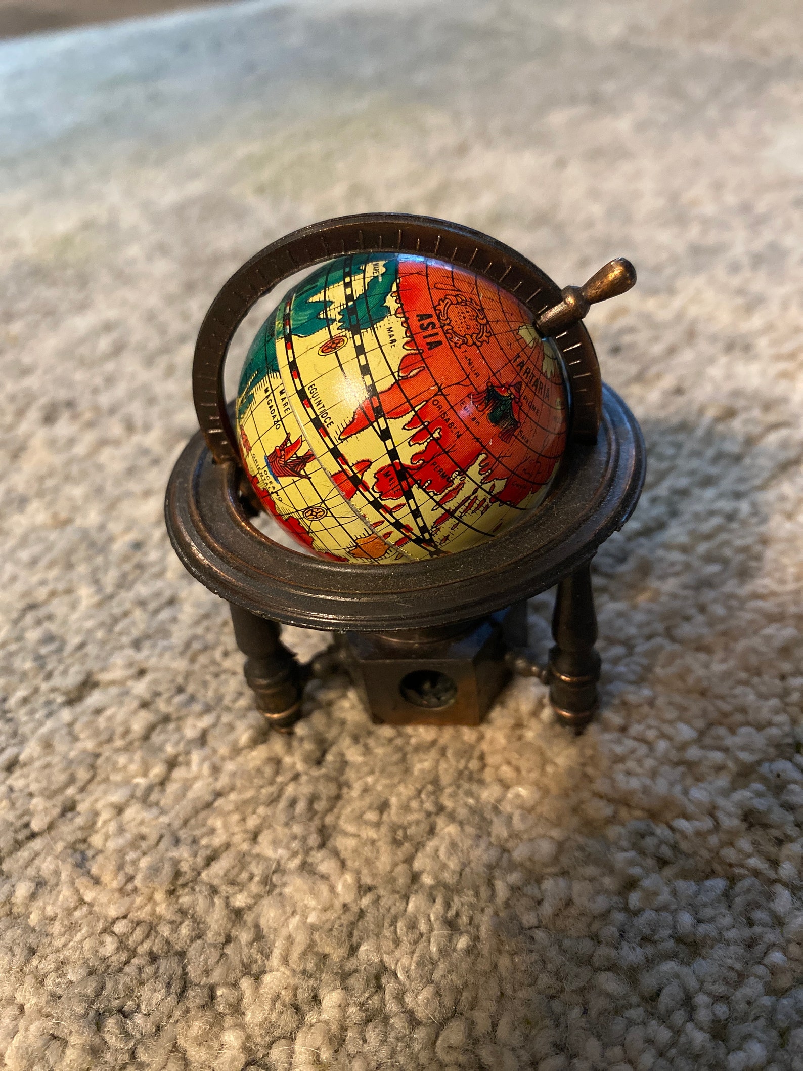 Vintage Globe Pencil Sharpener Made in Hong Kong Etsy
