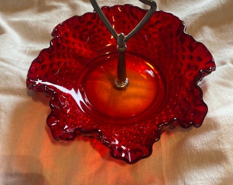 Vintage Fenton Ruby Red Hobnail Rare!