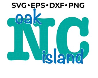 Oak Island NC SVG: Beach Town T-Shirt Design (Digital Download)