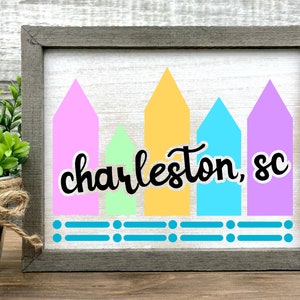 Charleston svg, Charleston Cricut, Rainbow Row svg, pastel houses svg