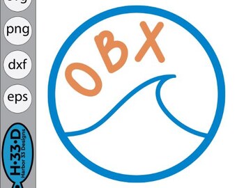 Outer Banks Circle Wave SVG, OBX SVG