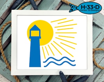 Lighthouse SVG: Beach Decor Craft Clipart (Digital Download)