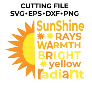 Palabras de sol SVG, sol SVG, sol Cricut, sol Silueta