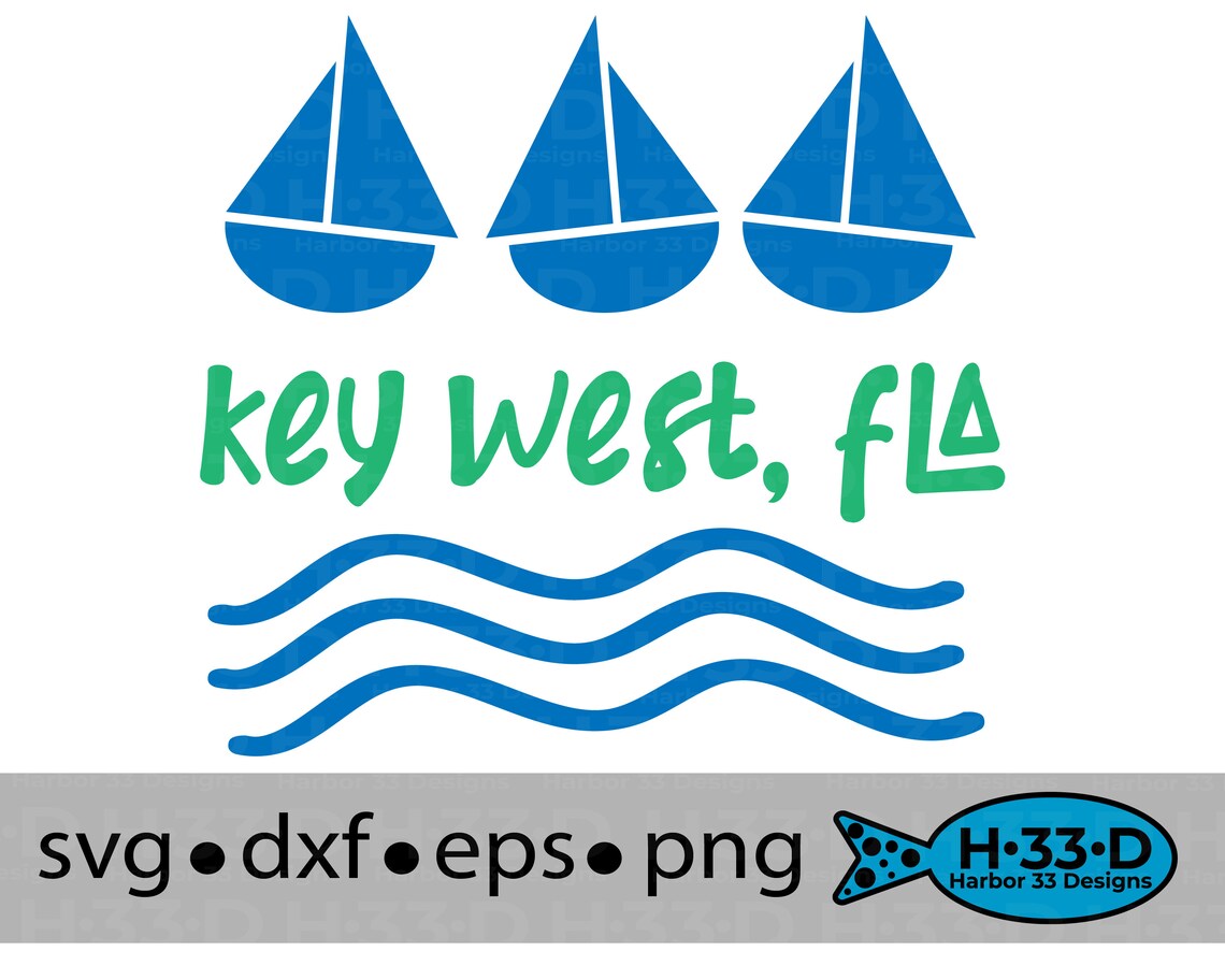 Key West Sailboats, Key West Cricut, Key West Silhouette, Beach Svg