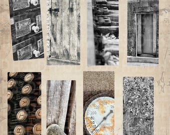 Vintage Photograph Junk Journal Ephemera, Bookmarks, Scrapbooking, Journal Tags