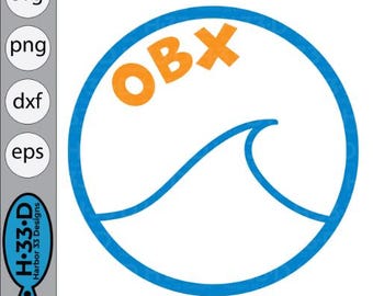Outer Banks Wave SVG, OBX Beach Design (Digital File)