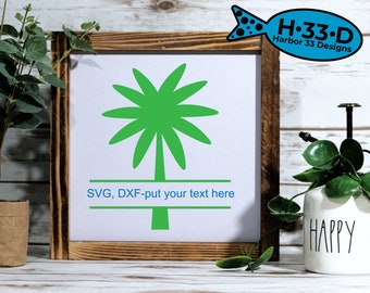 Blank Palm Tree Frame SVG: Monogram Design (Digital Download)