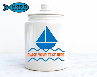 Boat Monogram SVG: Ocean Frame, Cricut Cut File (Digital Download)
