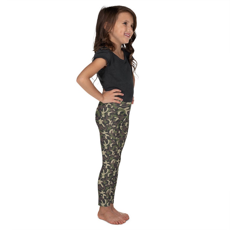 Children/'s Leggings Printed Kid/'s Green Camouflage Leggings Green Camo Toddlers Leggings Children/'s Green Pants Cut /& Handmade 2T-7