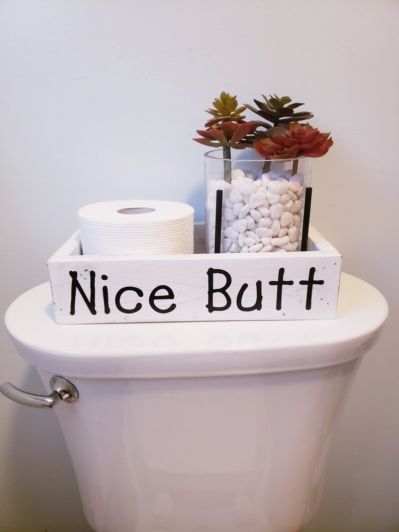 Rustic wood toilet caddy toilet topper farmhouse bathroom Etsy