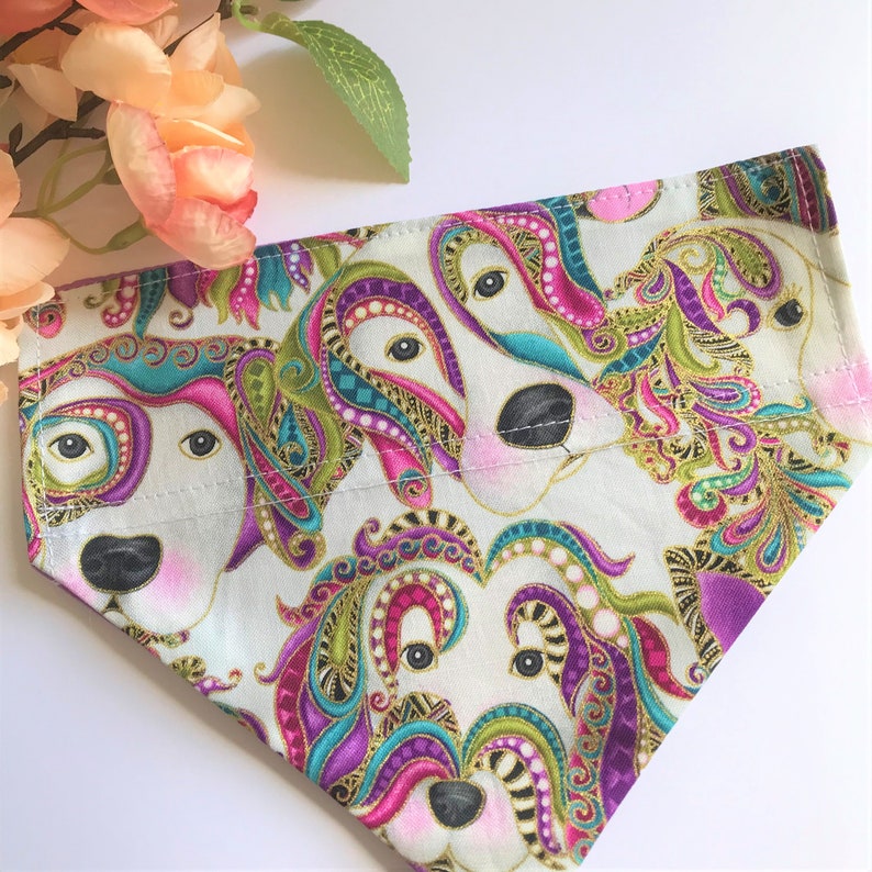 Handmade Dog Bandana Multi Colour Retro Doggy Bandanas Etsy