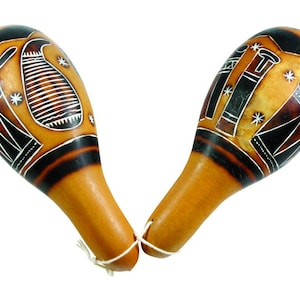 Maraca Kalaba pair Guiro Peru shaker