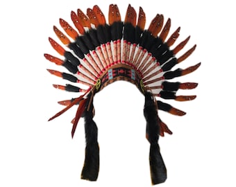 Turquoise Feathers Indian Inspired Boho Headdress Native American War Bonnet Turquoise Feathers Indian Inspired Boho Headdress Native American War Bonnet