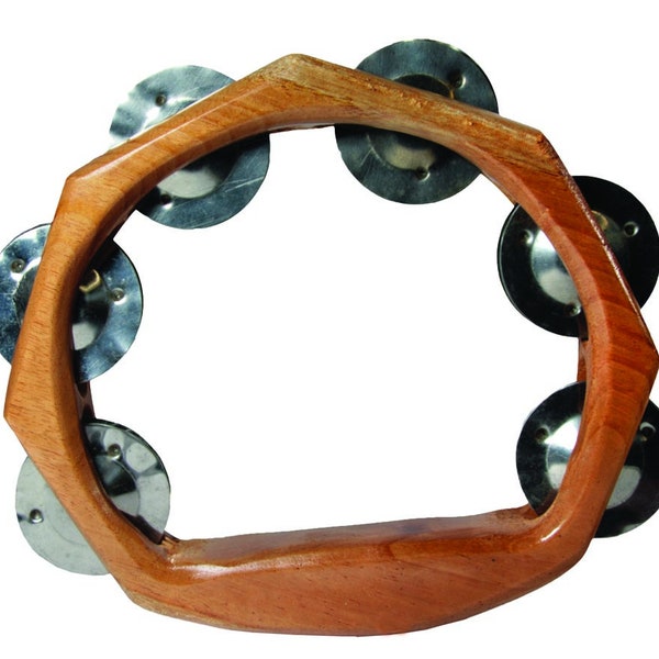 Tambourine made of Hardwood, Bell stick made of wood or leather with bells, Leather ring with iron tinker bells, Shakers, Rattles, Maraca