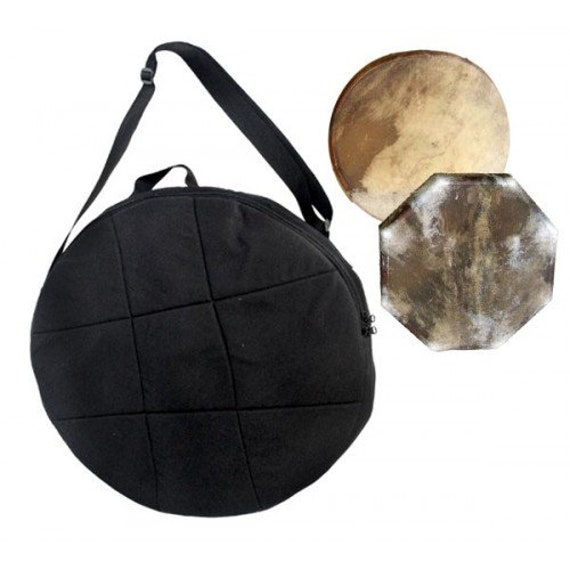 Deluxe Nylon Carrying Bag For 24" Shaman Drum / Frame Drum (Black, Adjustable Strap)