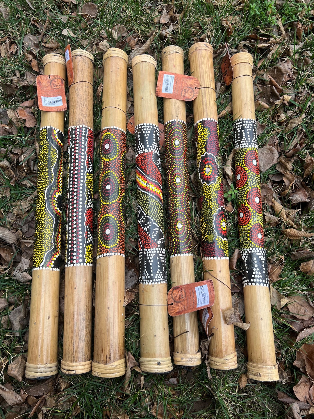 Bamboo Rain Stick, Rain Maker 24 Painted, Repaired, 30 Off, the Price