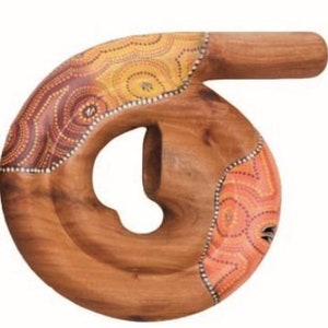 Didgeridoo, Didghorn Mahagony Wood, Spiral 12&quot; diameter painted