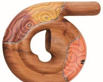 Didgeridoo, Didghorn Mahagoni, spiral 12" diameter painted