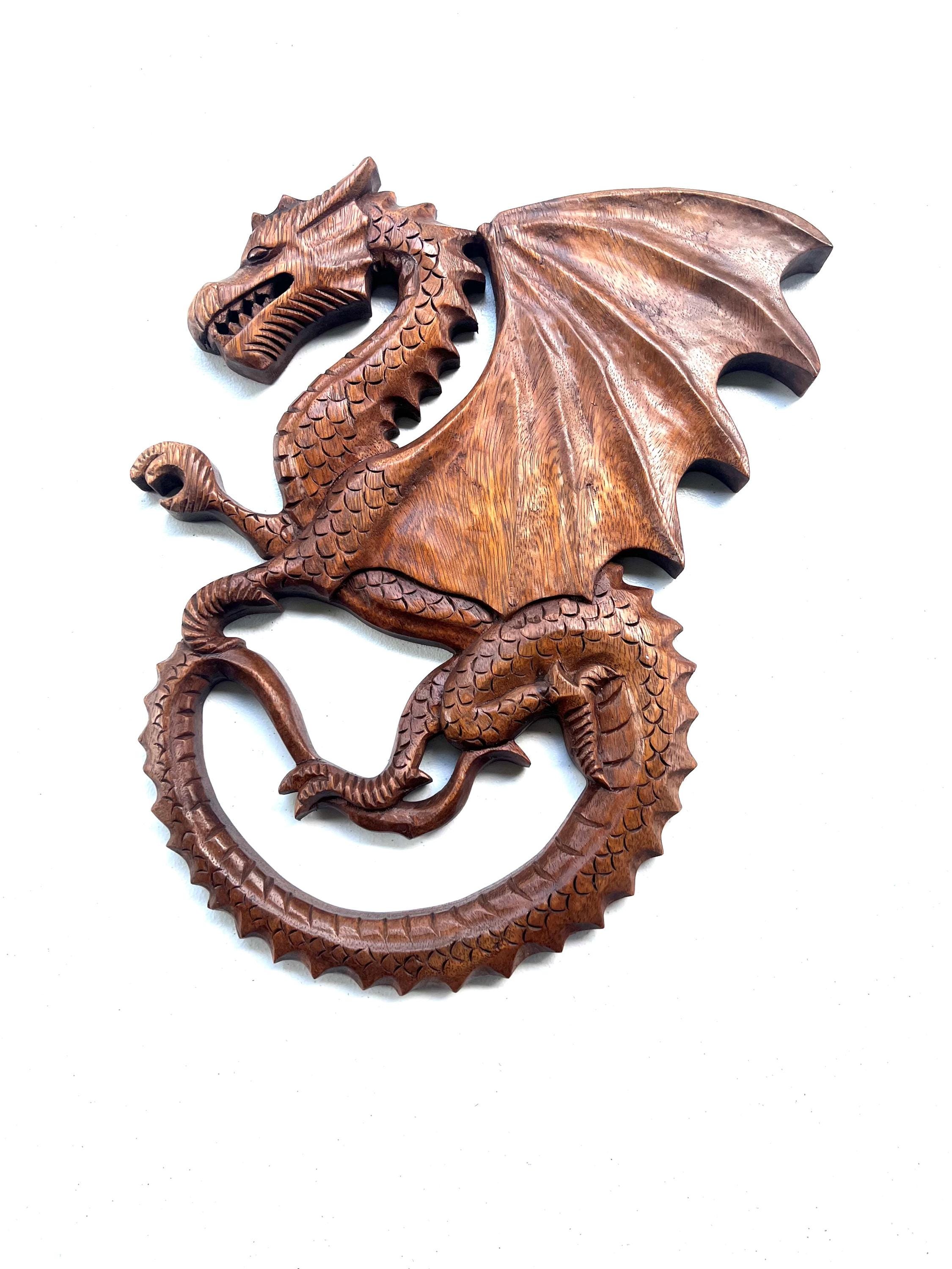 Wood dragon statue - Etsy 日本
