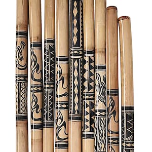 Terre Didgeridoo Bamboo Maori Tattoo, handgemaakte 34-59&quot; muzikale kunst met rijke tonen, toonopties A, B, C, C#, D, E, F, G
