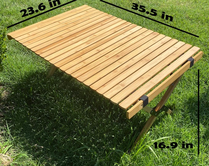 Foldable Wood Camping Table with Carry Bag