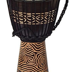 Terre Percussion Djembe Standard line carve Handmade Drum Carved Mahogany, 16&quot; tall 8&quot; head, 20&quot; tall 10&quot; head, 24&quot; tall 12&quot; head, NK047