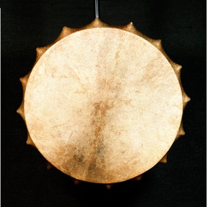 Terre Handmade 23&quot; Shaman Drum with Goat Skin - Frame Drum Oval/Round - Comes with Deluxe Stick & Bag - Native Siberian Tradition