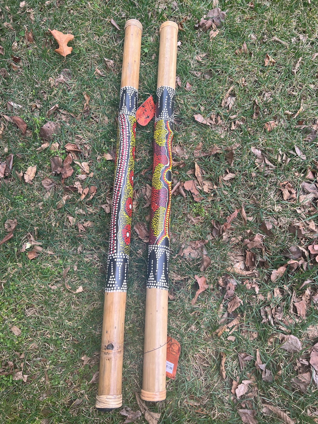 Bamboo Rain Stick, Rain Maker 40 Painted, Repaired, 30 Off, the Price