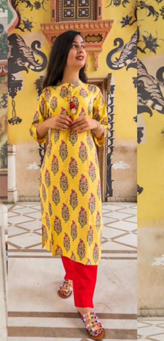yellow long frock suit