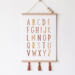 Boho Watercolor Alphabet Print: Nursery or Classroom Decor (Digital Download)