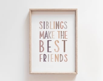 Sibling Wall Art: Boho Kids Room Decor (Digital Download)