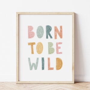 Born to Be Wild Print Nursery Printable Pastel Earthy Color - Etsy