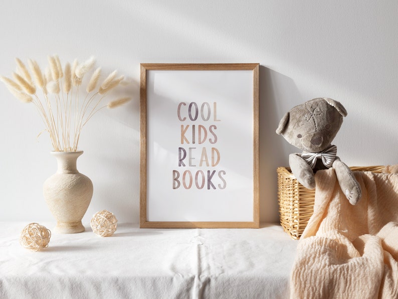 COOL Kids Read Books, Read Quote Sign, Book Lover Gift, Kids Wall Decor, Playroom Reading Book, Classroom Printable,school Decor,read Corner - UK