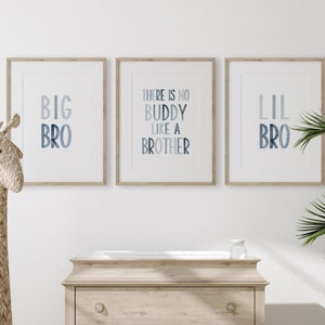 There is No Buddy Like a Brother, Brother Wall Art, Blue Kids Room ...