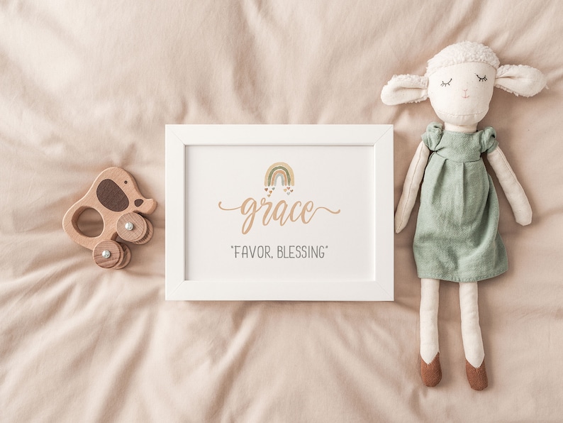 Grace Name Meaning Print Watercolor Name Print Baby Shower Etsy