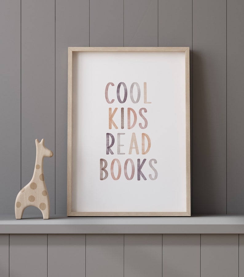 COOL Kids Read Books, Read Quote Sign, Book Lover Gift, Kids Wall Decor, Playroom Reading Book, Classroom Printable,school Decor,read Corner - UK