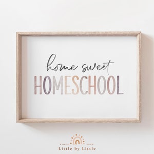 Home Sweet Homeschool, Homeschool Sign, Boho Homeschool Decor, Educational Wall Art, Neutral Classroom Decor, Homeschool Printable Art